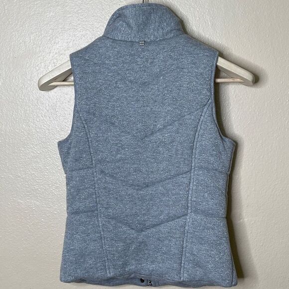Armani Exchange Vest Women's SP Gray Quilted Puffer Full Zip Snap Pockets - Picture 3 of 12